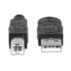Manhattan USB-A į USB-B laidas, 5 m, vyriškas į vyrišką, 480 Mbps (USB 2.0), Hi-Speed USB, juodas, visam gyvenimui garantija