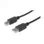 Manhattan USB-A į USB-B laidas, 5 m, vyriškas į vyrišką, 480 Mbps (USB 2.0), Hi-Speed USB, juodas, visam gyvenimui garantija