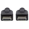 Manhattan HDMI laidas 4K@60Hz su Ethernet – CL3, 1 m, tinkamas montuoti sienoje
