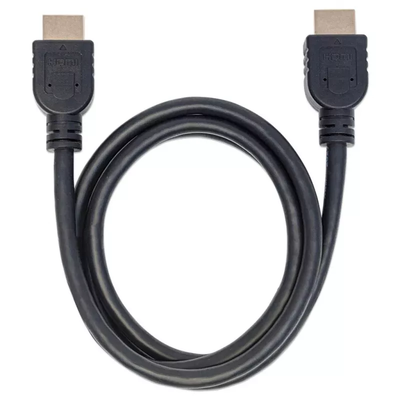 Manhattan HDMI laidas 4K@60Hz su Ethernet – CL3, 1 m, tinkamas montuoti sienoje