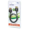 Manhattan HDMI laidas su Ethernet (ypač plonas), 4K@60Hz (Premium High Speed), 0,5 m, Kištukas-Kištukas, Juodas, Ultra HD 4k x 2k, Visiškai ekranuotas, Auksuoti kontaktai, Viso gyvenimo garantija