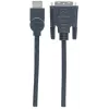 Manhattan HDMI į DVI-D 24+1 kabelis, 3 m, Kištukas-Kištukas, Juodas, Dvigubos jungties, Atitinka HDDVIMM3M