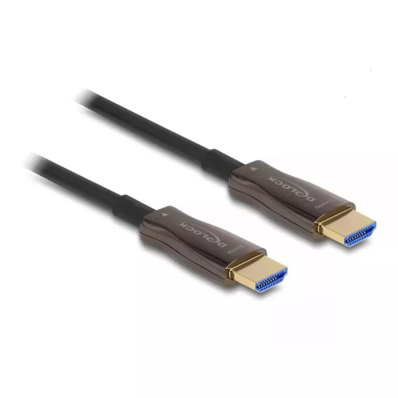 Aktyvus optimis HDMI kabelis DELOCK 8K 60 Hz 30 m su metaliniu armavimu, HDMI A tipo kištukas-kištukas, 48 Gbit/s, paauksuoti kontaktai