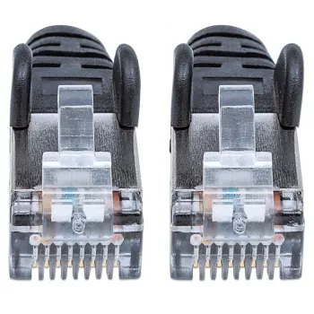 Intellinet tinklo laidas Cat6, 5m, juodas, varinis, S/FTP, LSOH / LSZH, RJ45, paauksuoti kontaktai, be užkliuvimų, su apsauginiu gaubteliu, garantija visam gyvenimui