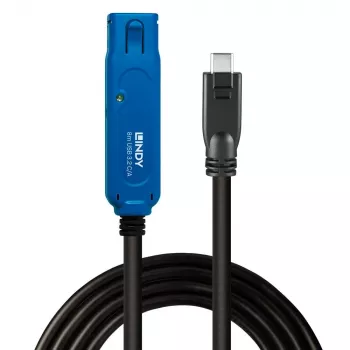 Lindy 43381 USB 3.2 Gen 1 aktyvus ilginamasis laidas USB-C – USB-A, 8 m, juoda/mėlyna