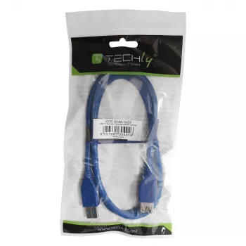Techly ilginimo USB 3.0 laidas A kištukas / A lizdas 1 m mėlynas ICOC U3-AA-10-EX