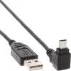 Techly USB 2.0 kabelis A kištukas / Mini B kištukas 90° 1,8 m juodas ICOC MUSB-AA-018ANG