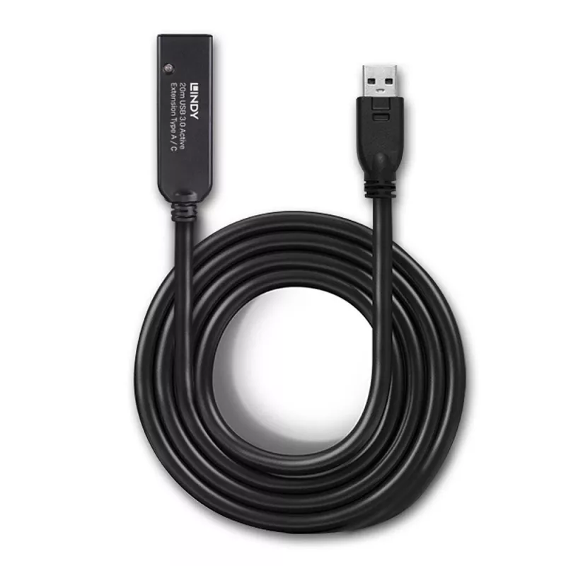 Lindy 20 m USB 3.0 aktyvus prailginimo kabelis USB A – USB C