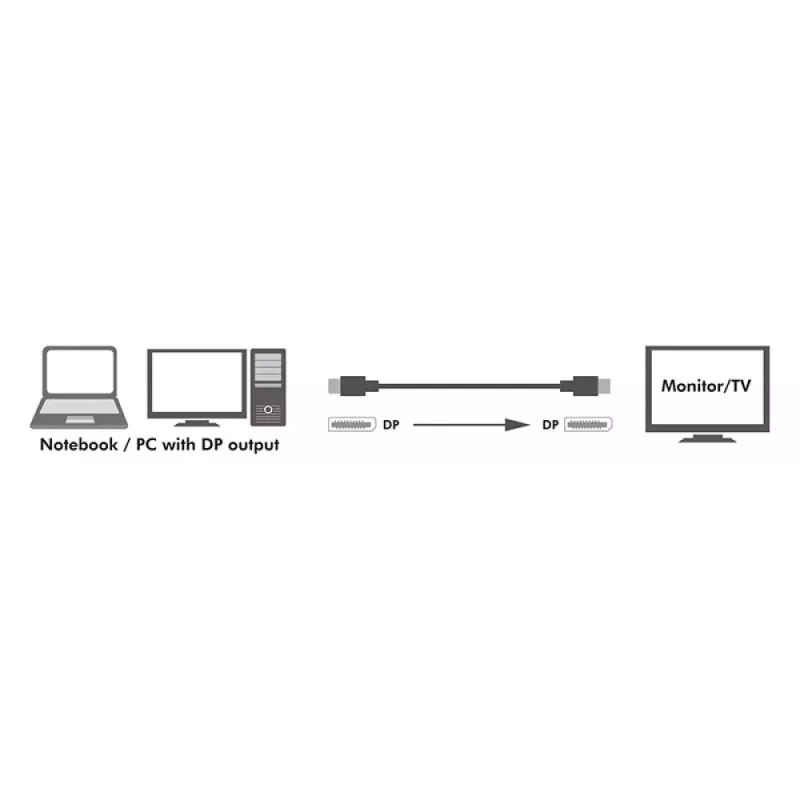 Techly ICOC DSP-A14-030NT DisplayPort kabelis 3 m Juodas