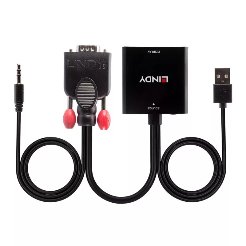 VGA ir garso į HDMI keitiklis Lindy 38284