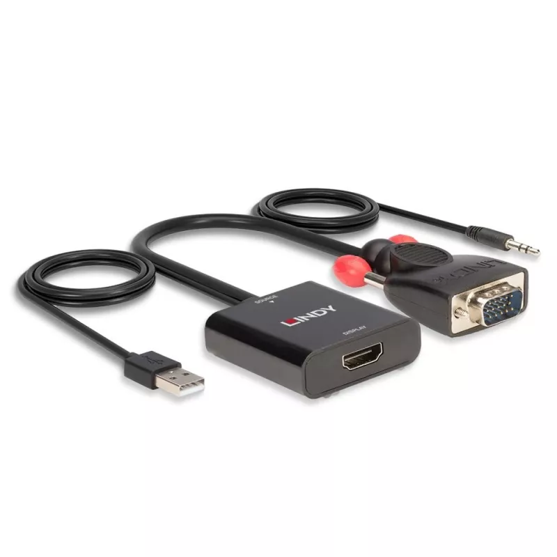 VGA ir garso į HDMI keitiklis Lindy 38284