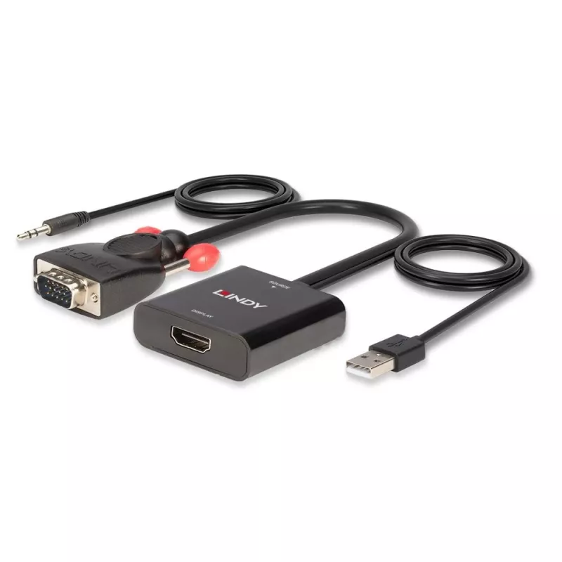 VGA ir garso į HDMI keitiklis Lindy 38284