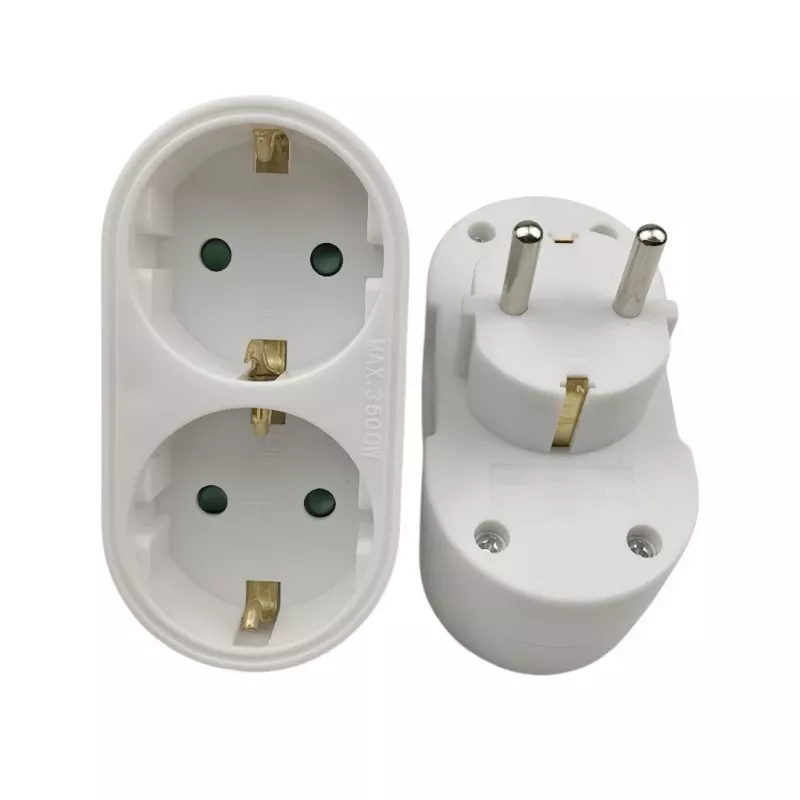 Maitinimo šakutės adapteris MicroConnect PESCHPLUG2 — Schuko rozetės išsišakojimas su 2 lizdais