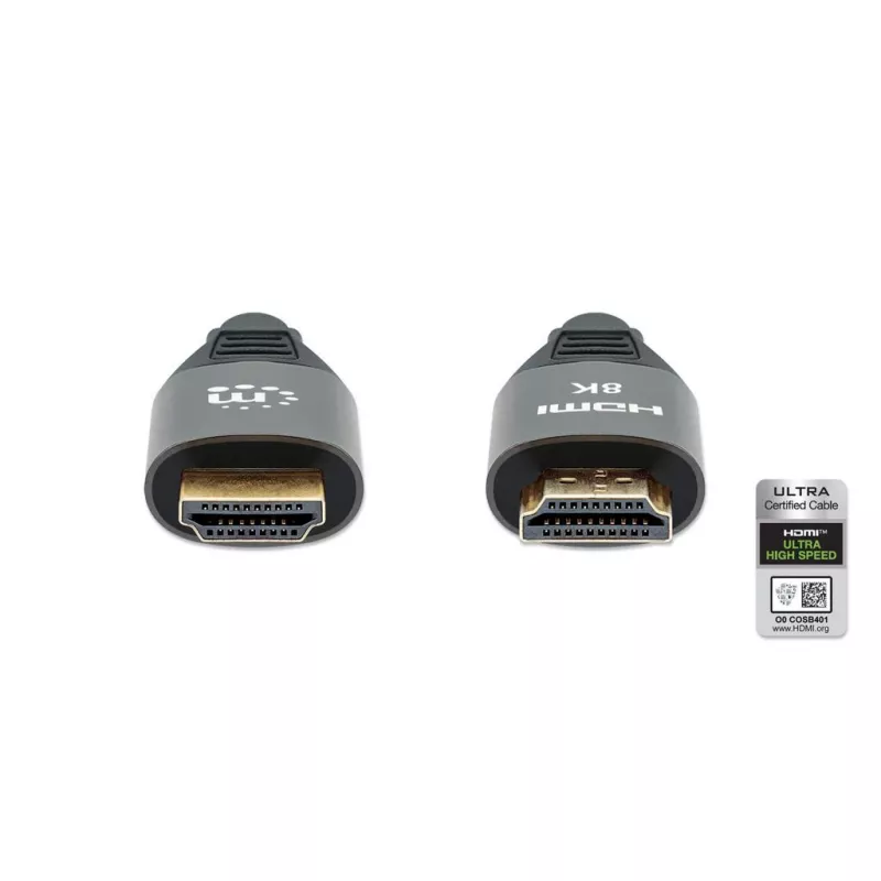 HDMI kabelis su Ethernet Manhattan 8K@60Hz 2m pintas Kištukas-Kištukas Juodas