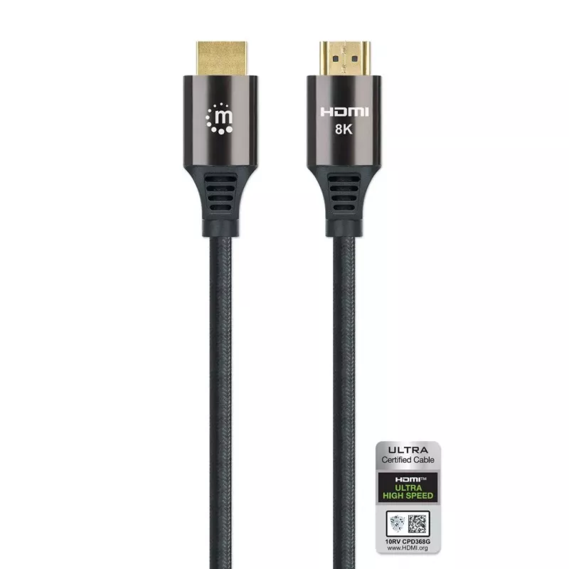 HDMI kabelis Manhattan 8K 60Hz 3m, vyriškas į vyrišką, juodas