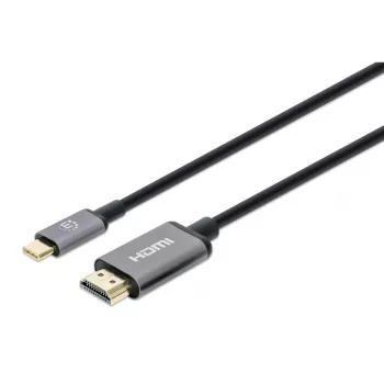 Manhattan USB-C į HDMI laidas, 4K@60Hz, 1m, juodas, Kištukas-Kištukas, trejų metų garantija