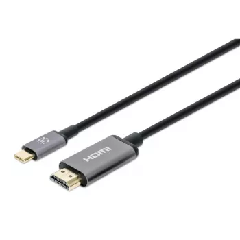 Manhattan USB-C į HDMI laidas, 4K@60Hz, 2m, juodas, vyriškas į vyrišką, trejų metų garantija
