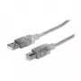 USB-A į USB-B laidas Manhattan 333405 1,8 m sidabrinis