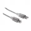 USB-A į USB-B laidas Manhattan 333405 1,8 m sidabrinis