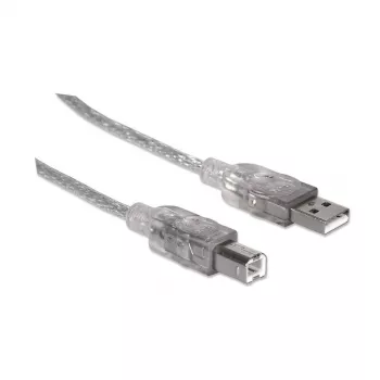 USB-A į USB-B laidas Manhattan 333405 1,8 m sidabrinis