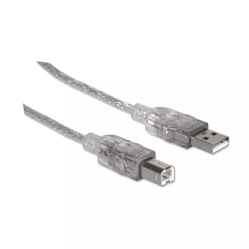 USB-A į USB-B laidas Manhattan 333405 1,8 m sidabrinis