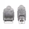 USB-A į USB-B laidas Manhattan 333405 1,8 m sidabrinis
