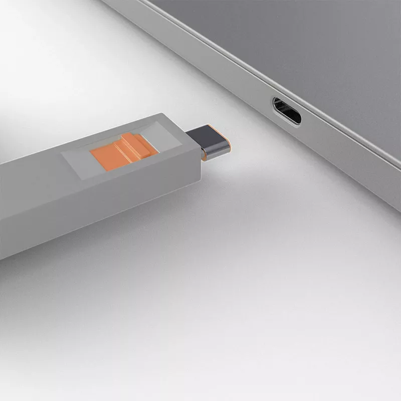 USB-C prievado blokatorius Lindy USB Type C Port Blocker Key 4 vnt. oranžiniai