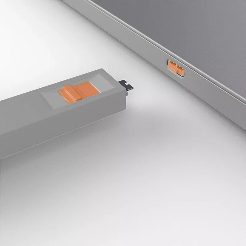 USB-C prievado blokatorius Lindy USB Type C Port Blocker Key 4 vnt. oranžiniai
