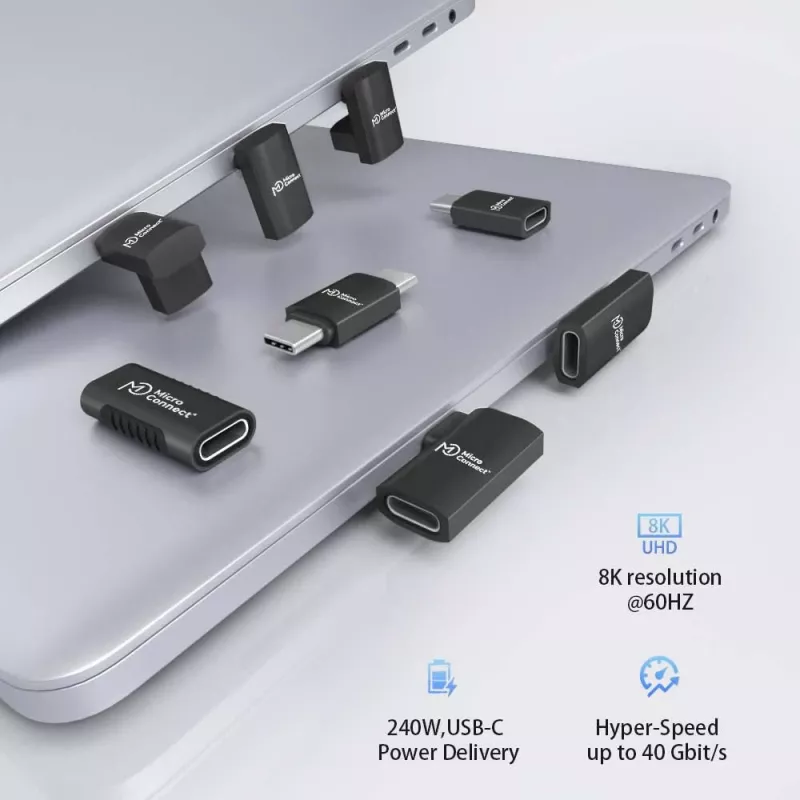 MicroConnect USB4-CCF-240W USB-C laidas 2 m, juodas