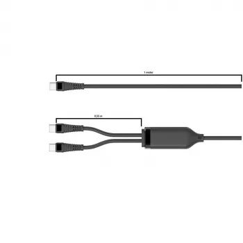 Microconnect MC-2XUSBC-100W USB laidas USB 2.0 1,55 m USB-C juodas