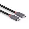 USB 4 laidas Lindy 2 m 240 W Type C 40 Gbit/s, USB4 Gen 3x2, juodas