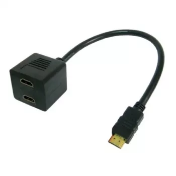 Techly ICOC-HDMI-F-002 HDMI kabelis 0,3 m HDMI A tipas (Standartinis) 2 x HDMI A tipas (Standartinis) Juodas
