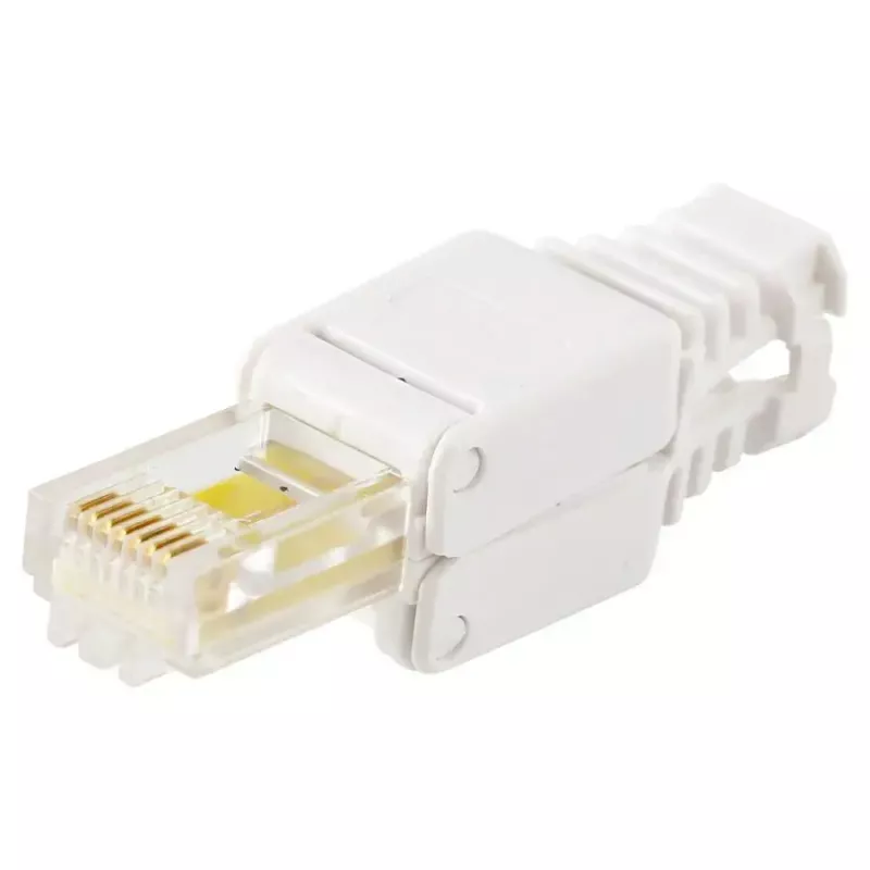 LOGON TWP8P8TP RJ-45 Cat5e kištukas, skaidrus/baltas/geltonas, 10 vnt.