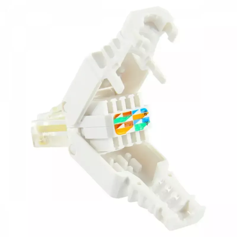 LOGON TWP8P8TP RJ-45 Cat5e kištukas, skaidrus/baltas/geltonas, 10 vnt.