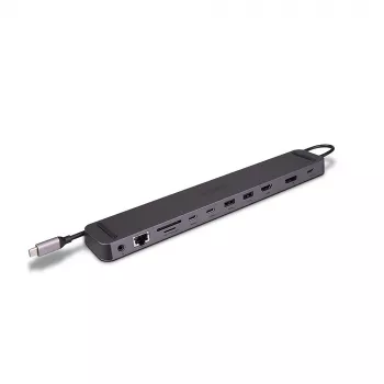 Lindy DST-Mini XT 810, USB-C nešiojamojo kompiuterio mini dokų stotelė su vienu 8K arba dviem 4K60 ekranais ir 100 W įkrovimo perdavimu