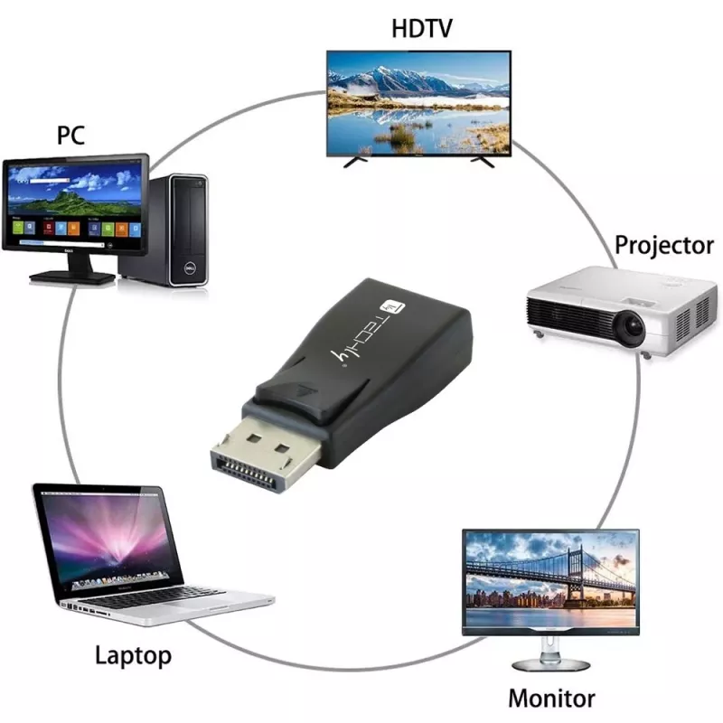Lyčių keitiklis DisplayPort VGA Techly IADAP-DSP-230T