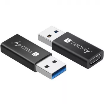 USB lizdo keitiklis Techly IADAP USB3-AFT USB A į USB C juodas