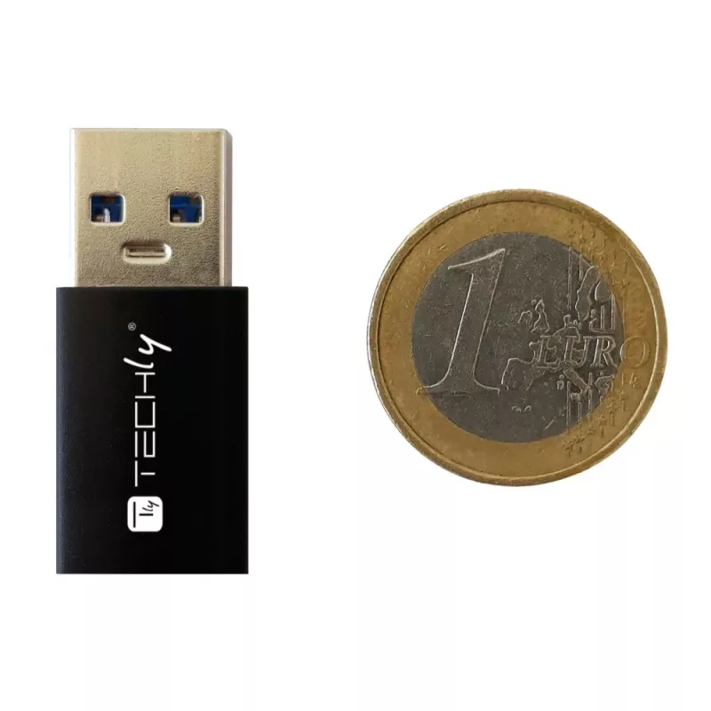USB lizdo keitiklis Techly IADAP USB3-AFT USB A į USB C juodas