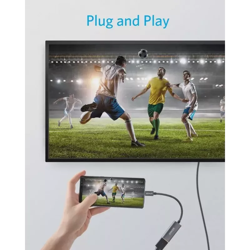 USB grafikos adapteris Anker A83120A1 — USB 3.2 Gen 1, juodas/pilkas, kabelis 0,15 m
