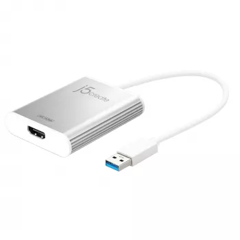 j5create JUA354 USB 3.0 į 4K HDMI vaizdo adapteris, sidabrinis