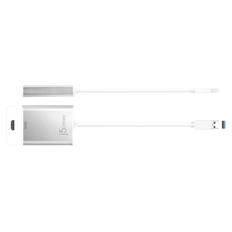 j5create JUA354 USB 3.0 į 4K HDMI vaizdo adapteris, sidabrinis