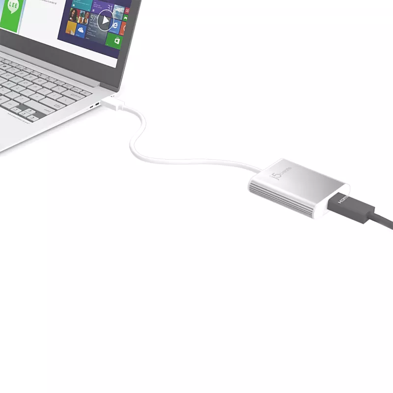 j5create JUA354 USB 3.0 į 4K HDMI vaizdo adapteris, sidabrinis