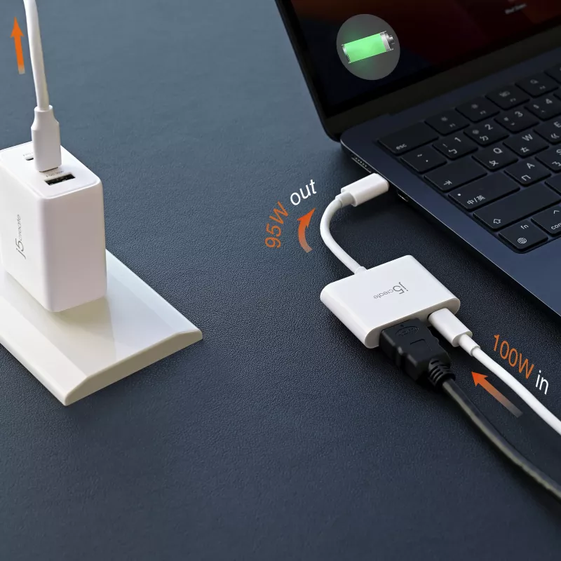 j5create JCA152 USB-C į 4K HDMI adapteris su Power Delivery, juodas
