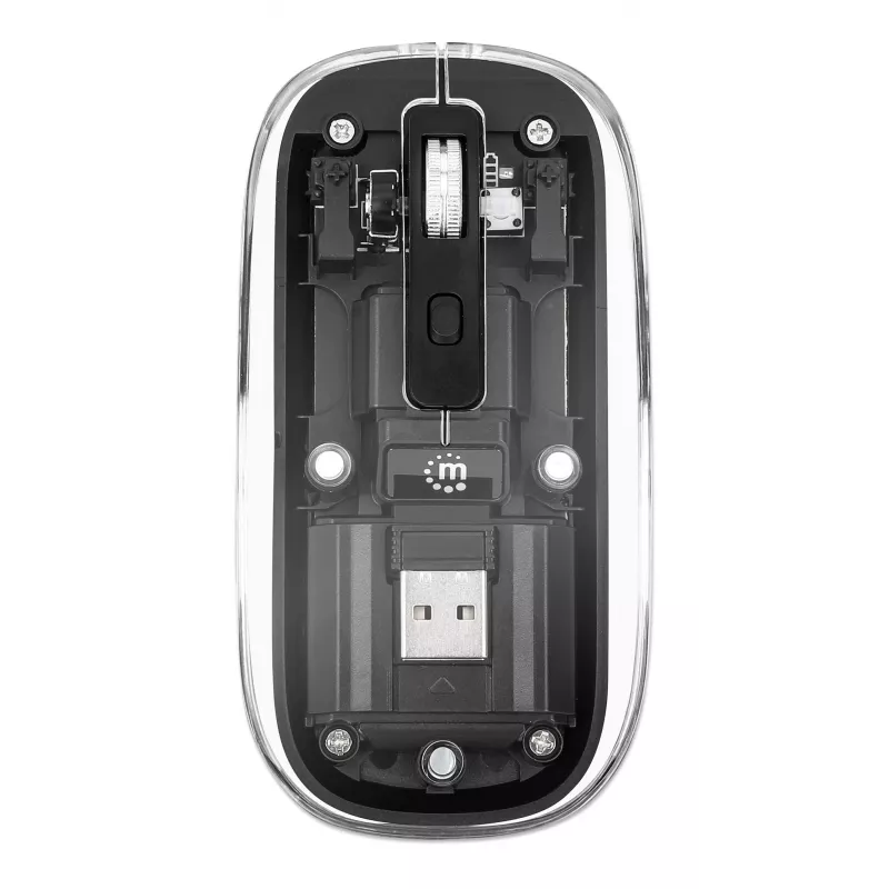 Belaidė pelė Manhattan Transparent Rechargeable USB