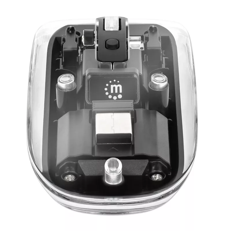 Belaidė pelė Manhattan Transparent Rechargeable USB