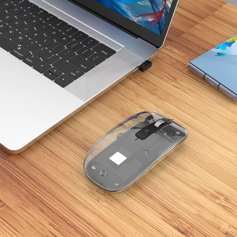 Belaidė pelė Manhattan Transparent Rechargeable USB