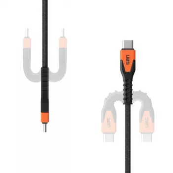 USB-C į USB-C maitinimo laidas Eaton 1,5 m — Kevlar šerdis, USB 2.0, juoda/oranžinė