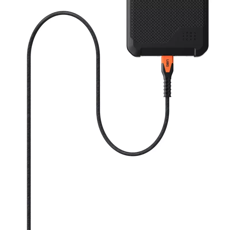 USB-C į USB-C maitinimo laidas Eaton 1,5 m — Kevlar šerdis, USB 2.0, juoda/oranžinė