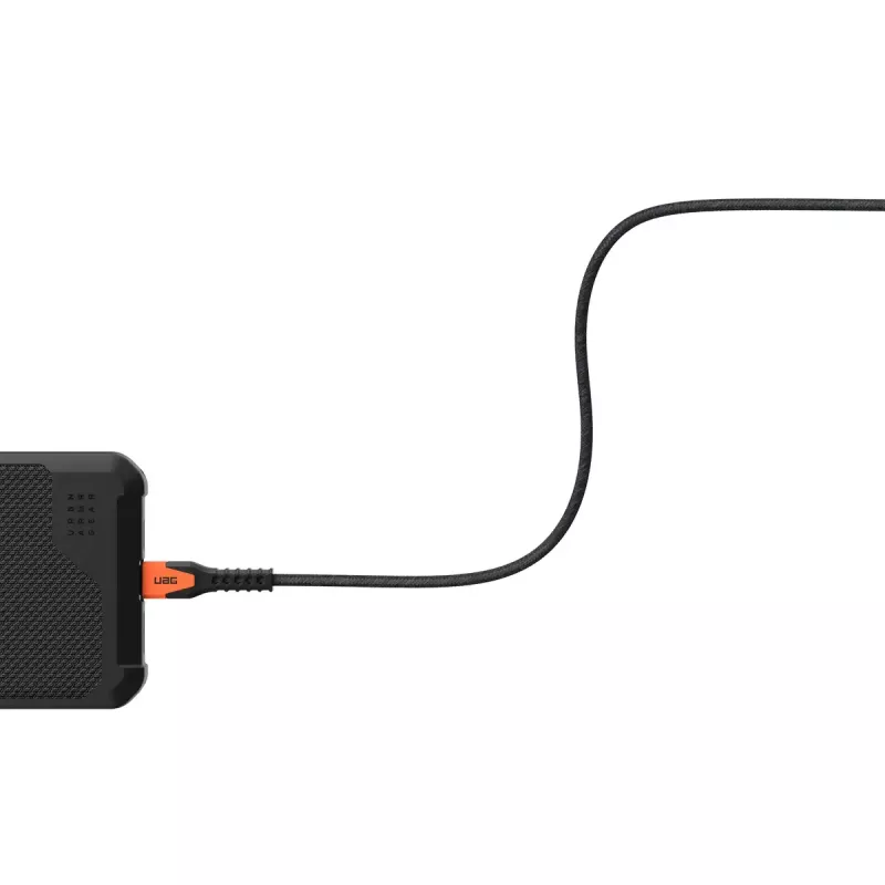 USB-C į USB-C maitinimo laidas Eaton 1,5 m — Kevlar šerdis, USB 2.0, juoda/oranžinė