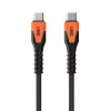 USB-C į USB-C maitinimo laidas Eaton 1,5 m — Kevlar šerdis, USB 2.0, juoda/oranžinė